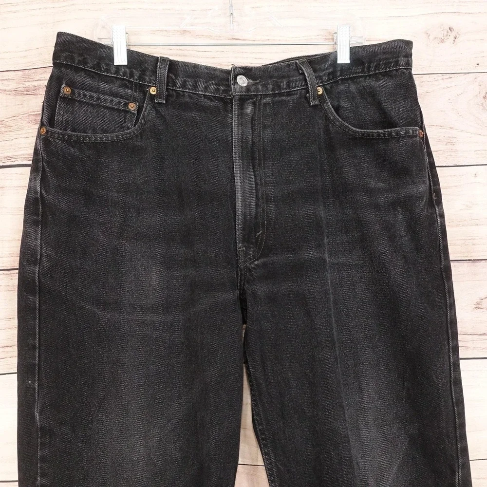Levis 550 Jeans Mens 37x31 (38x32) Black Charcoal Relaxed Fit Denim Pants